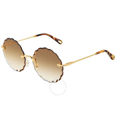 Chloe Brown Gradient Round Ladies Sunglasses CE142S 742 60